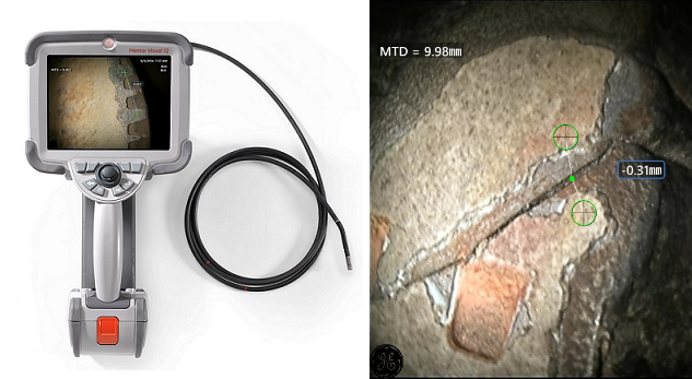 韦林工业内窥镜MViQ的裂纹裂缝检测图像