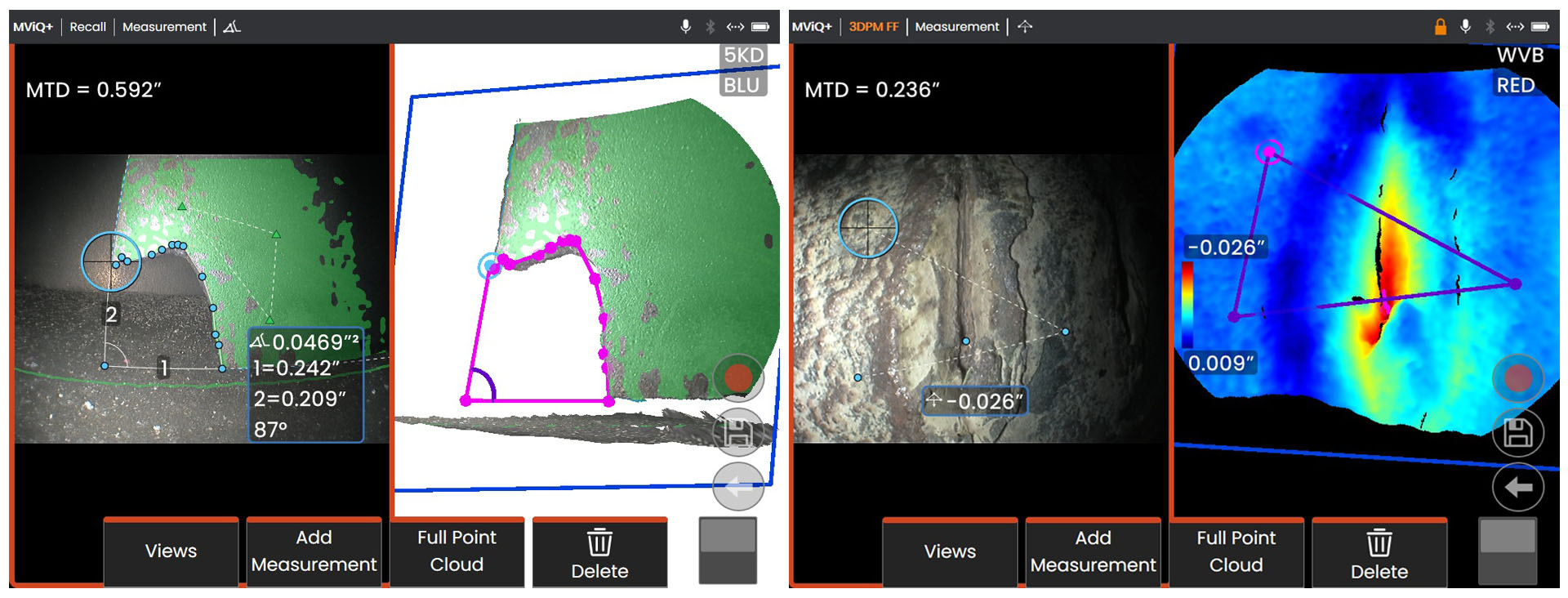 MVIQ+工业视频内窥镜的叶片缺失角测量及深度测量